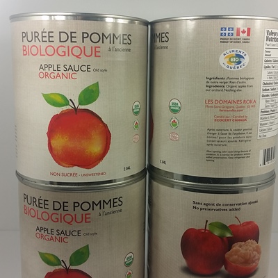 Compote de pommes biologiques QC - 2.84 litres